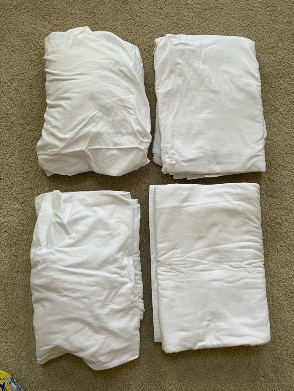 Garnet Hill Twin bed set White Fitted Sheet and Flat Sheet, pillowcase
